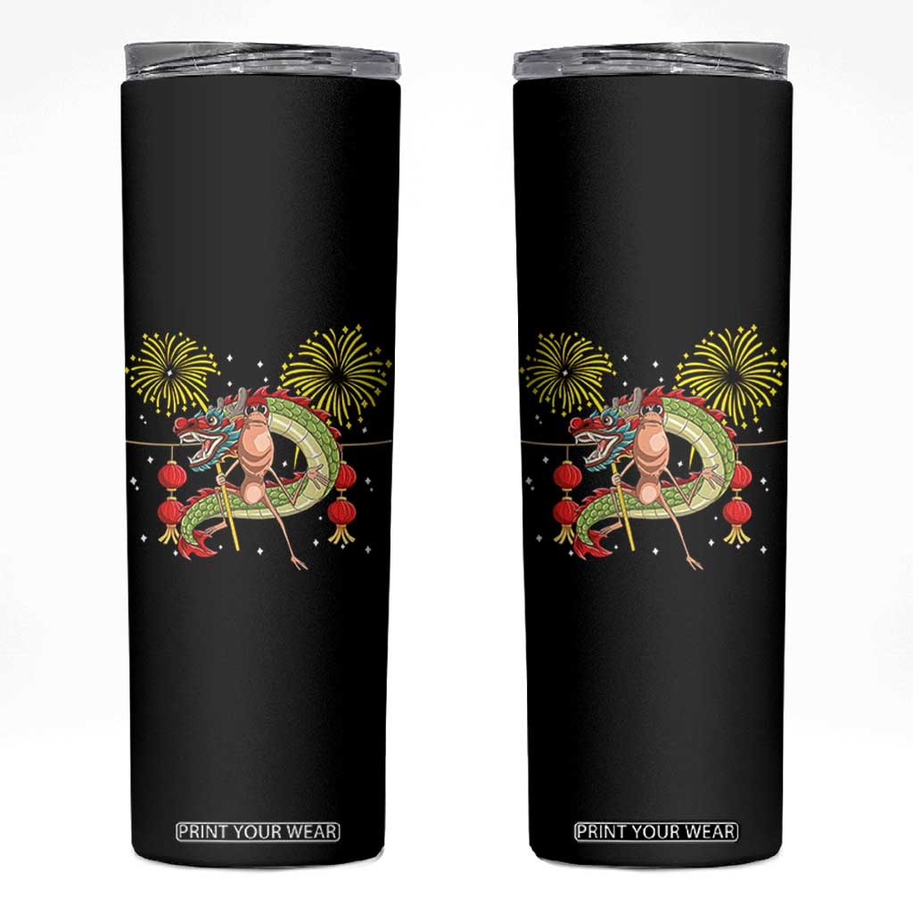Funny Marcus The Worm Meme Skinny Tumbler Viral Lunar New Year TS12 Black Print Your Wear