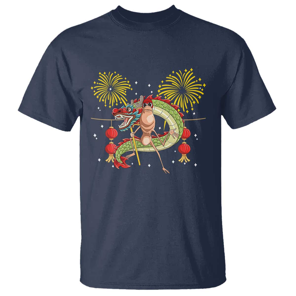 Funny Marcus The Worm Meme T Shirt Viral Lunar New Year TS12 Navy Print Your Wear