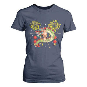 Funny Marcus The Worm Meme T Shirt For Women Viral Lunar New Year TS12 Navy Print Your Wear
