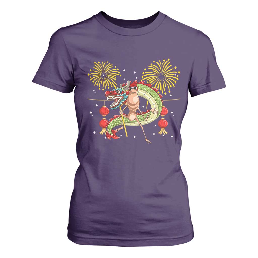 Funny Marcus The Worm Meme T Shirt For Women Viral Lunar New Year TS12 Purple Print Your Wear