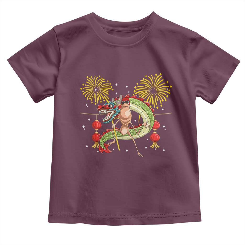 Funny Marcus The Worm Meme Toddler T Shirt Viral Lunar New Year TS12 Maroon Print Your Wear