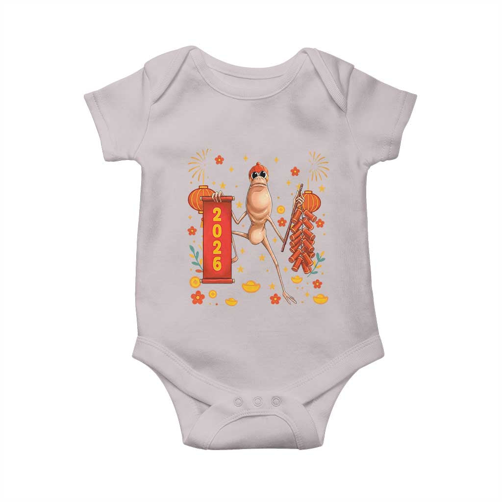 Marcus The Worm Lunar New Year Meme Baby Onesie Trendy Gag Gift TS12 Ice Gray Print Your Wear