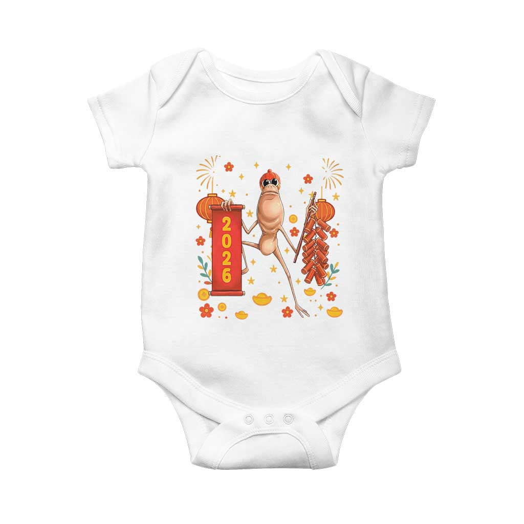 Marcus The Worm Lunar New Year Meme Baby Onesie Trendy Gag Gift TS12 White Print Your Wear