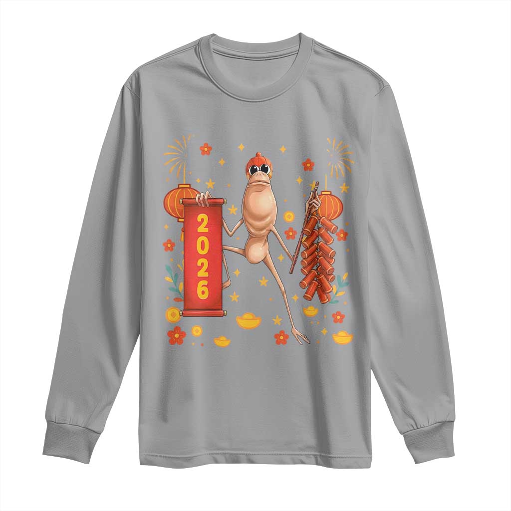 Marcus The Worm Lunar New Year Meme Long Sleeve Shirt Trendy Gag Gift TS12 Sport Gray Print Your Wear
