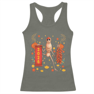 Marcus The Worm Lunar New Year Meme Racerback Tank Top Trendy Gag Gift TS12 Military Green Print Your Wear