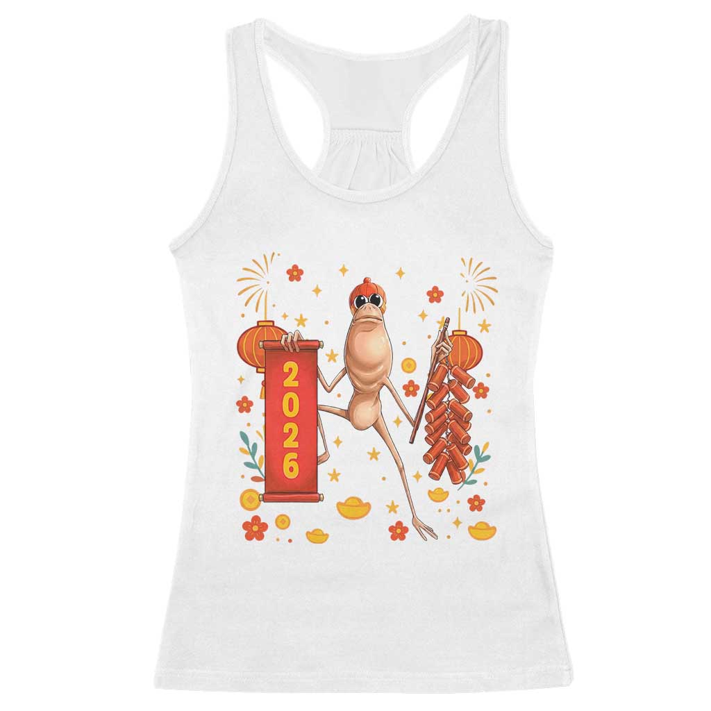 Marcus The Worm Lunar New Year Meme Racerback Tank Top Trendy Gag Gift TS12 White Print Your Wear