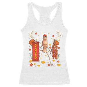 Marcus The Worm Lunar New Year Meme Racerback Tank Top Trendy Gag Gift TS12 White Print Your Wear