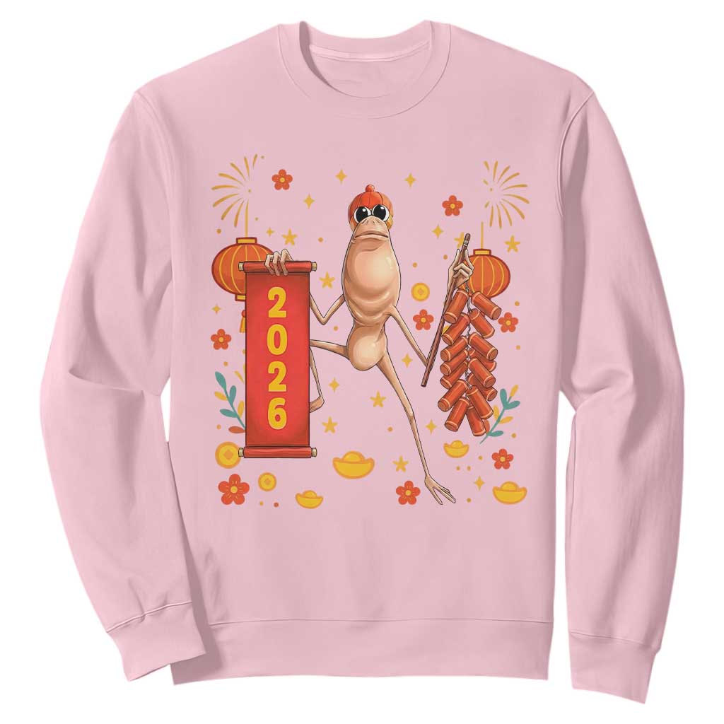 Marcus The Worm Lunar New Year Meme Sweatshirt Trendy Gag Gift TS12 Light Pink Print Your Wear