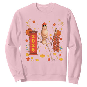Marcus The Worm Lunar New Year Meme Sweatshirt Trendy Gag Gift TS12 Light Pink Print Your Wear
