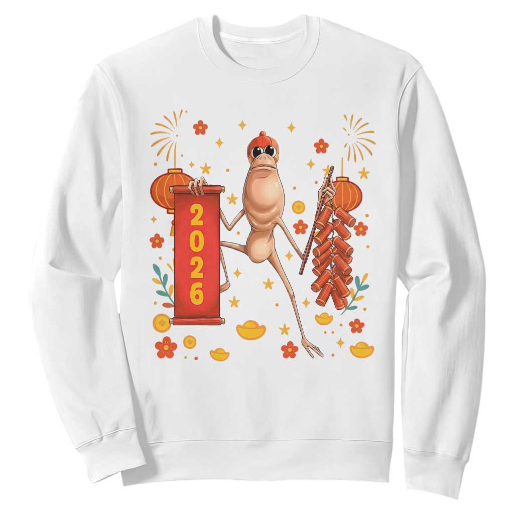 Marcus The Worm Lunar New Year Meme Sweatshirt Trendy Gag Gift TS12 White Print Your Wear