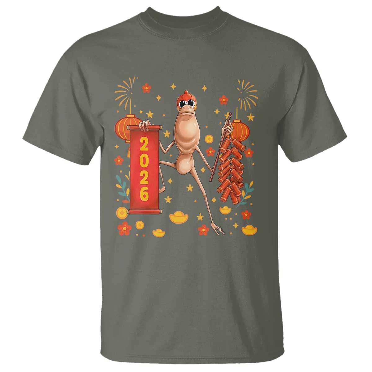 Marcus The Worm Lunar New Year Meme T Shirt Trendy Gag Gift TS12 Military Green Print Your Wear