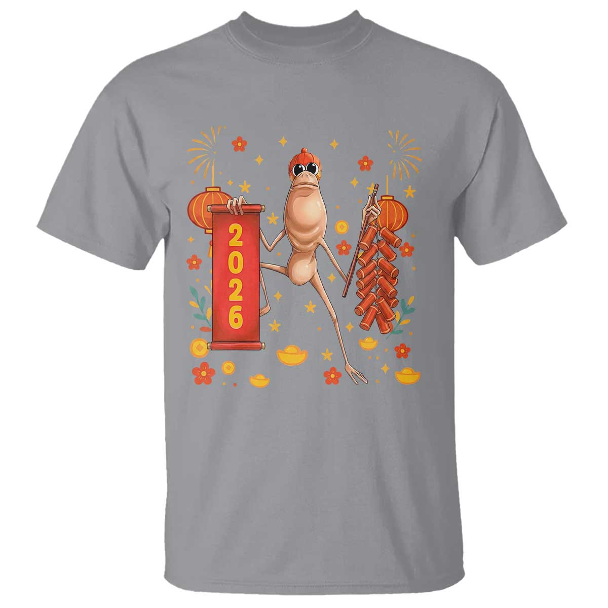 Marcus The Worm Lunar New Year Meme T Shirt Trendy Gag Gift TS12 Sport Gray Print Your Wear