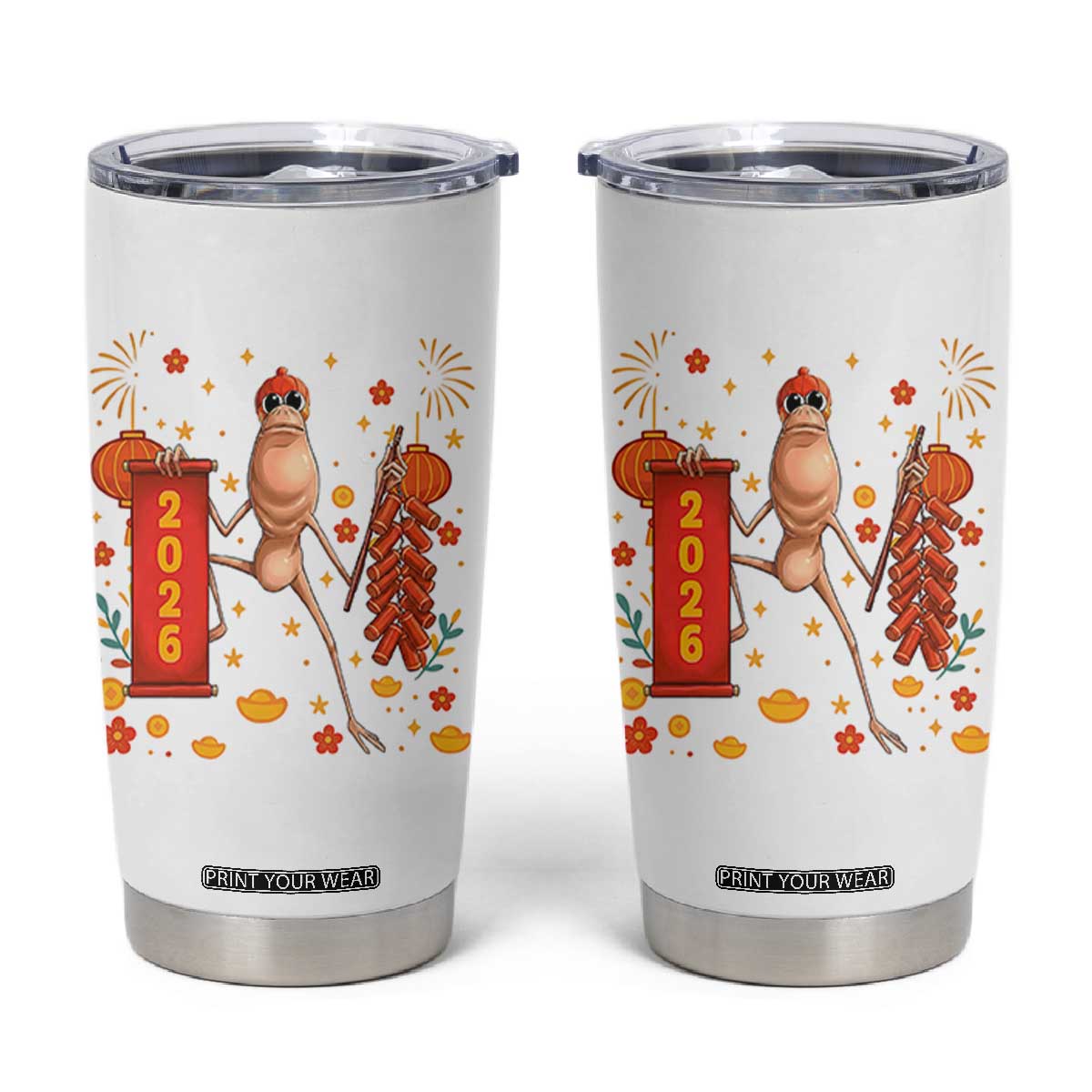Marcus The Worm Lunar New Year Meme Tumbler Cup Trendy Gag Gift TS12 White Print Your Wear