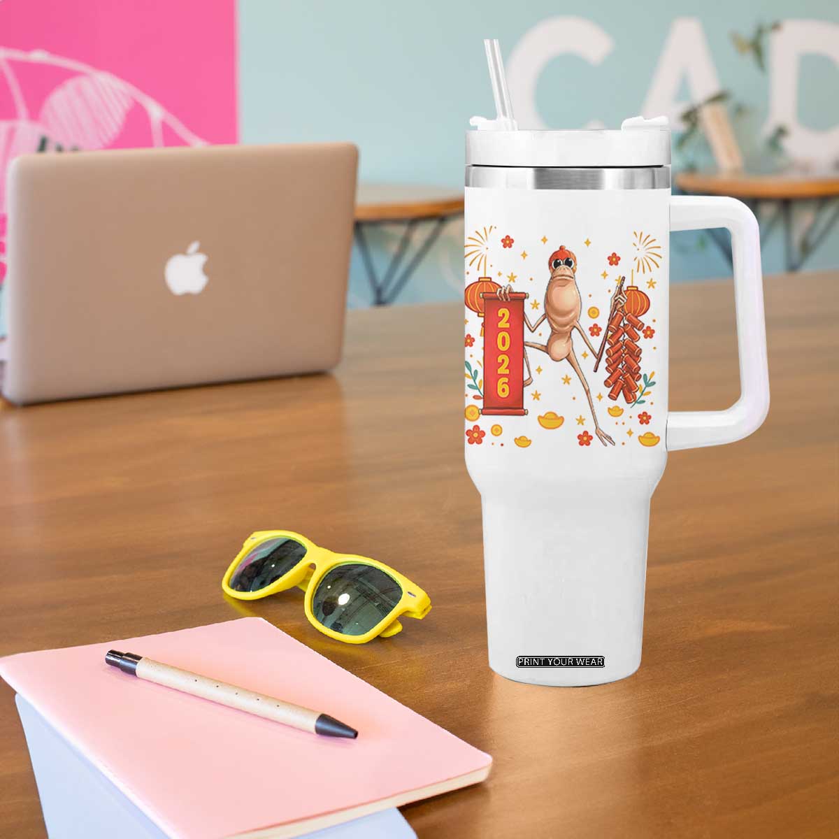 Marcus The Worm Lunar New Year Meme Tumbler With Handle Trendy Gag Gift TS12 Print Your Wear