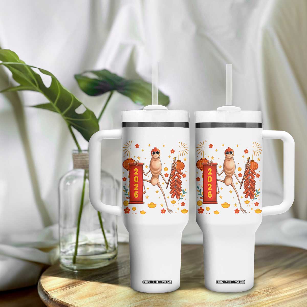 Marcus The Worm Lunar New Year Meme Tumbler With Handle Trendy Gag Gift TS12 Print Your Wear