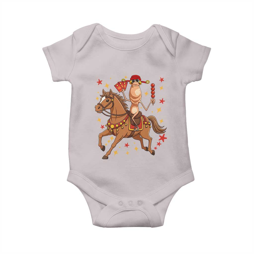 Funny Marcus The Worm Lunar New Year Baby Onesie Viral Meme TS12 Ice Gray Print Your Wear