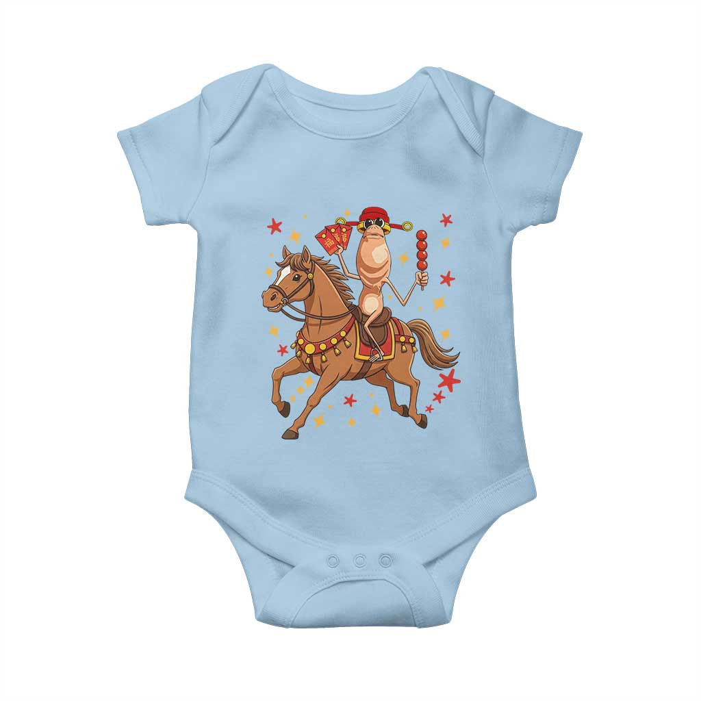 Funny Marcus The Worm Lunar New Year Baby Onesie Viral Meme TS12 Light Blue Print Your Wear
