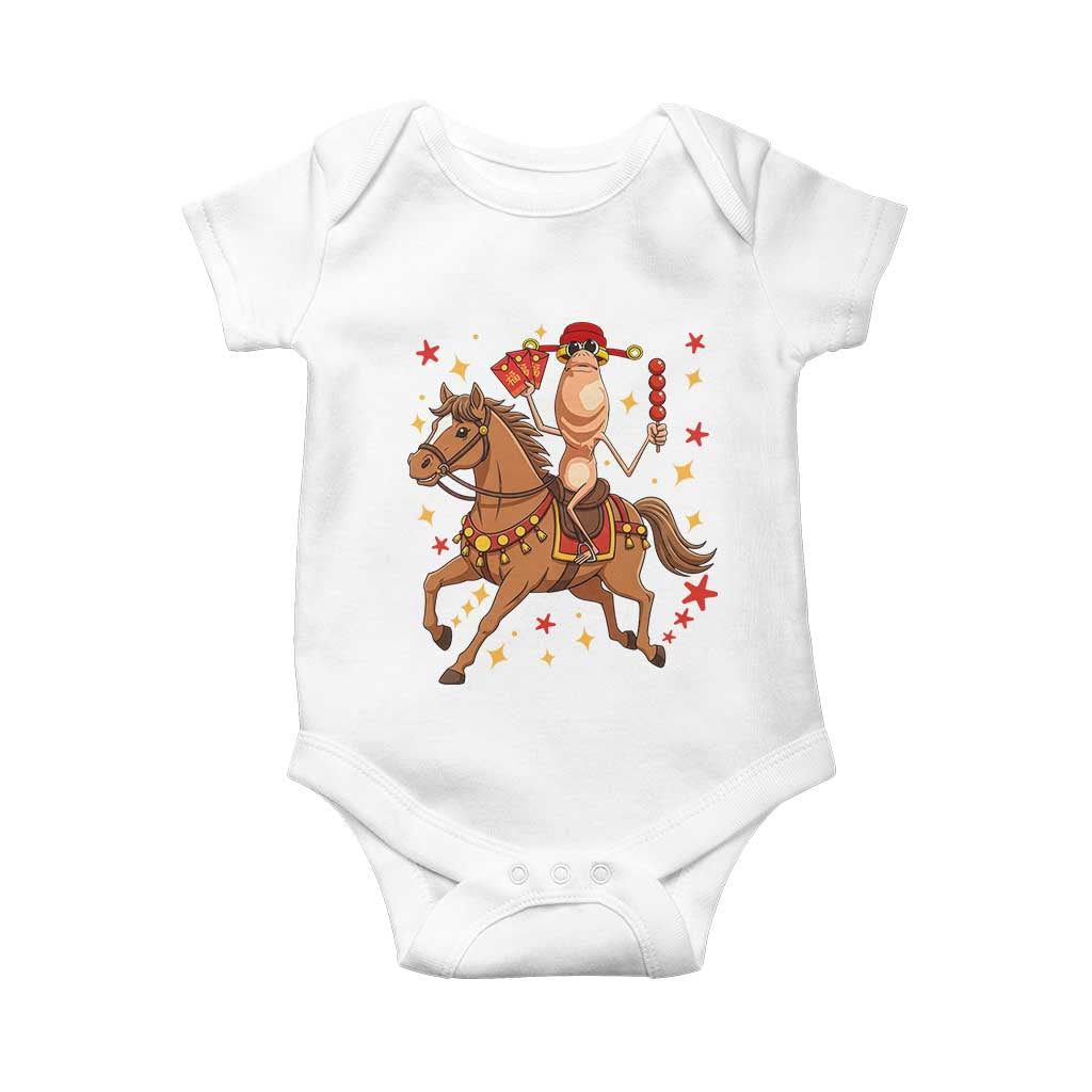 Funny Marcus The Worm Lunar New Year Baby Onesie Viral Meme TS12 White Print Your Wear