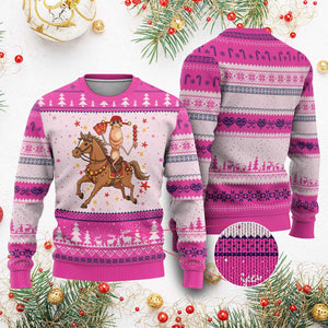Funny Marcus The Worm Lunar New Year Ugly Christmas Sweater Viral Meme TS12 Hot Pink Print Your Wear