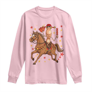 Funny Marcus The Worm Lunar New Year Long Sleeve Shirt Viral Meme TS12 Light Pink Print Your Wear