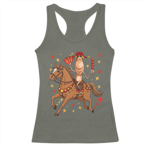 Funny Marcus The Worm Lunar New Year Racerback Tank Top Viral Meme TS12 Military Green Print Your Wear