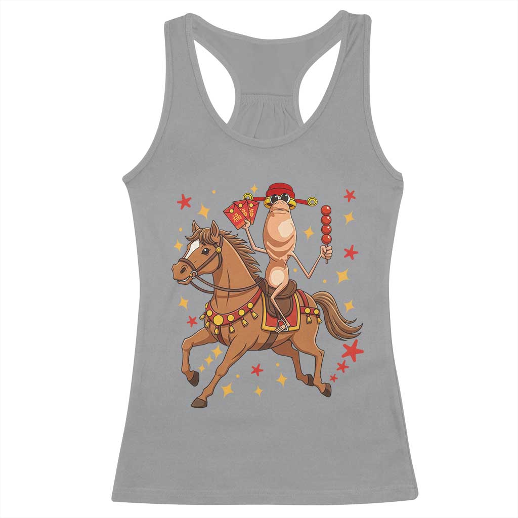 Funny Marcus The Worm Lunar New Year Racerback Tank Top Viral Meme TS12 Sport Gray Print Your Wear