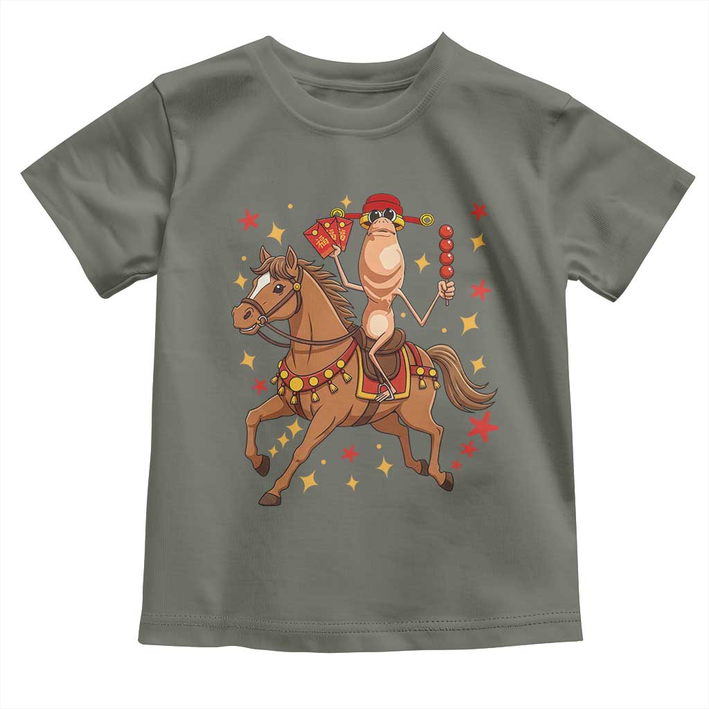 Funny Marcus The Worm Lunar New Year Toddler T Shirt Viral Meme TS12 Military Green Print Your Wear