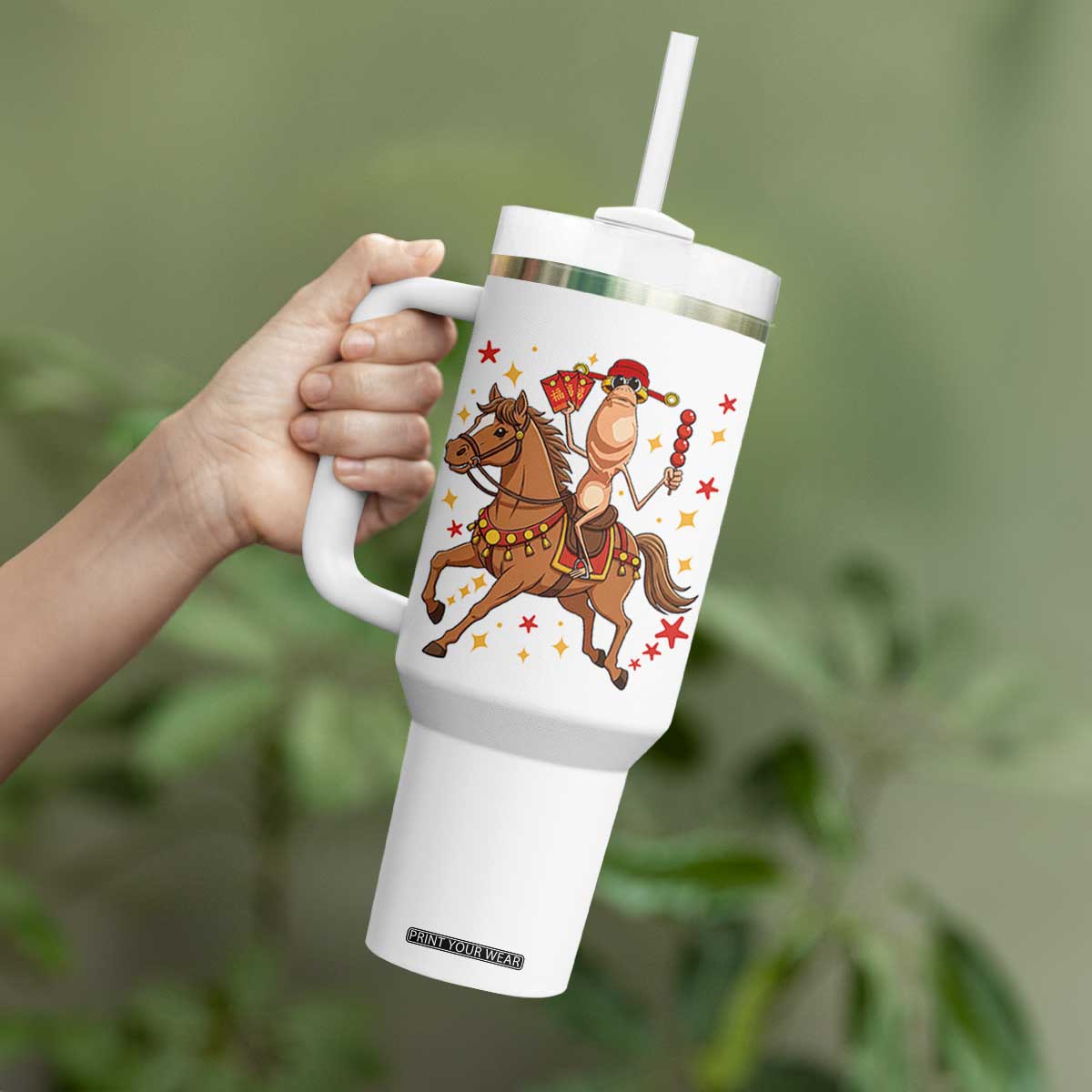 Funny Marcus The Worm Lunar New Year Tumbler With Handle Viral Meme TS12 Print Your Wear