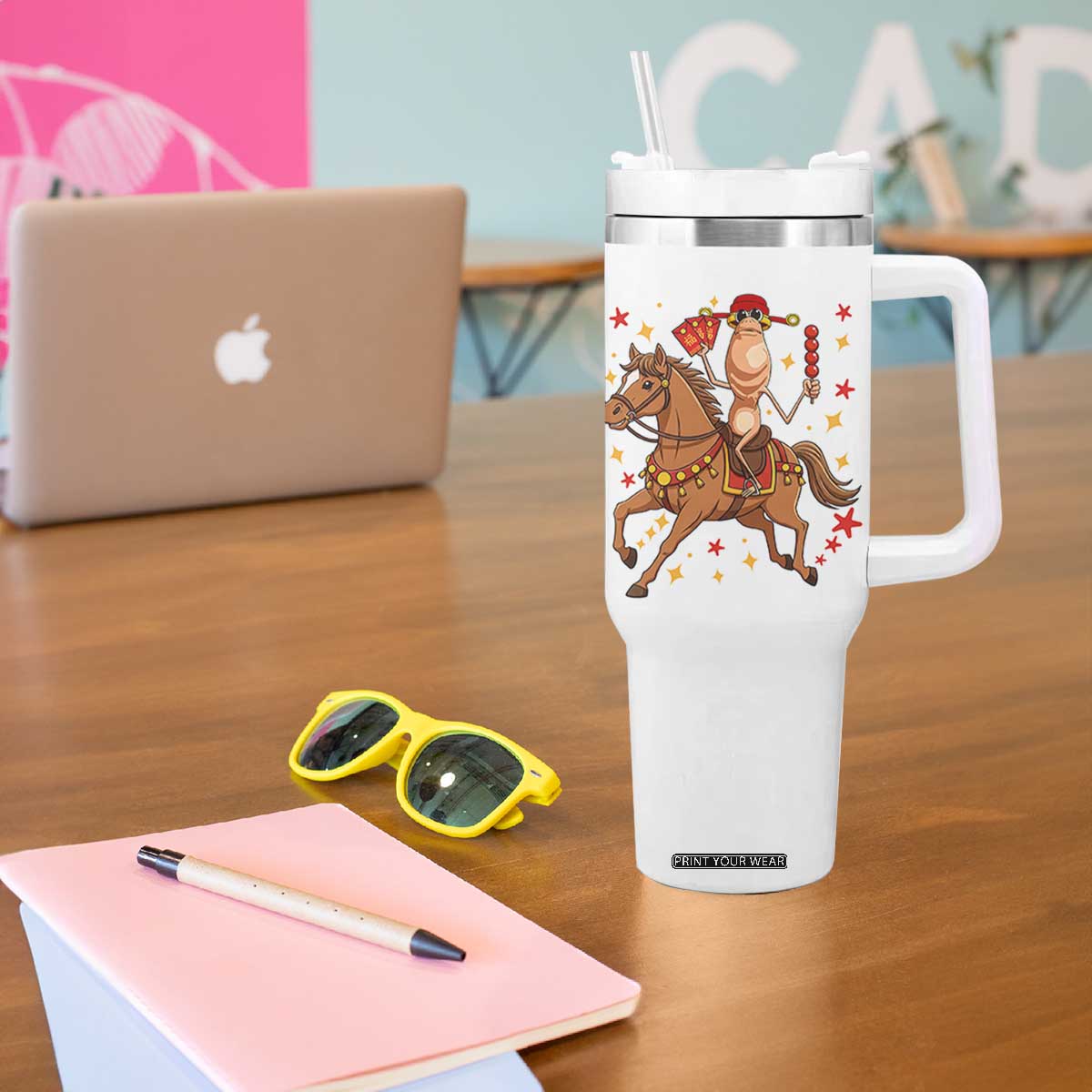 Funny Marcus The Worm Lunar New Year Tumbler With Handle Viral Meme TS12 Print Your Wear