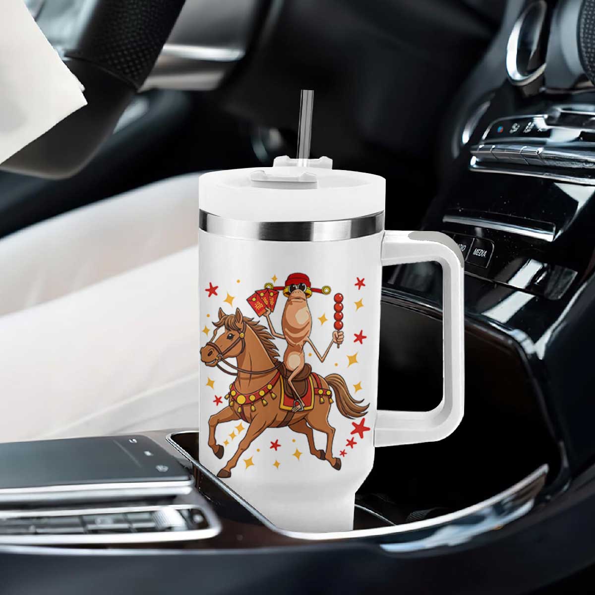 Funny Marcus The Worm Lunar New Year Tumbler With Handle Viral Meme TS12 Print Your Wear