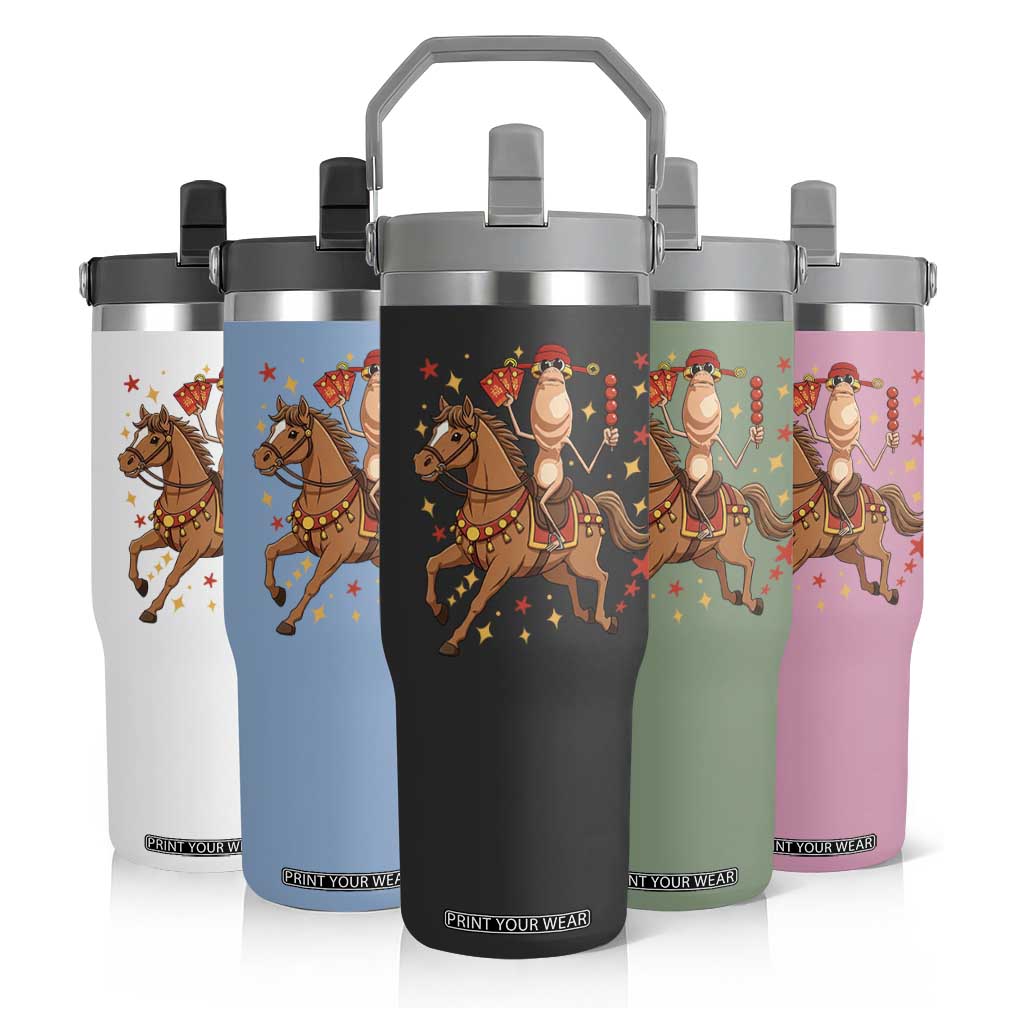 Funny Marcus The Worm Lunar New Year Flip Straw Tumbler Viral Meme TS12 Print Your Wear