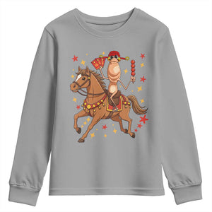 Funny Marcus The Worm Lunar New Year Youth Sweatshirt Viral Meme TS12 Sport Gray Print Your Wear