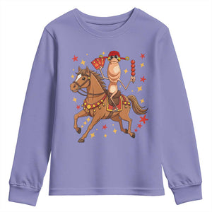 Funny Marcus The Worm Lunar New Year Youth Sweatshirt Viral Meme TS12 Violet Print Your Wear