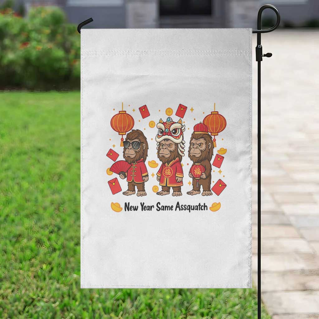 Funny New Year Same Assquatch Garden Flag Bigfoot Lover TS12 Print Your Wear