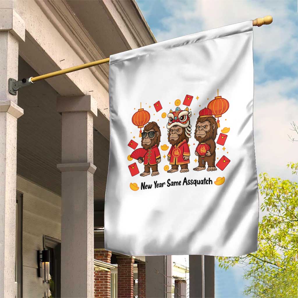 Funny New Year Same Assquatch Garden Flag Bigfoot Lover TS12 Print Your Wear
