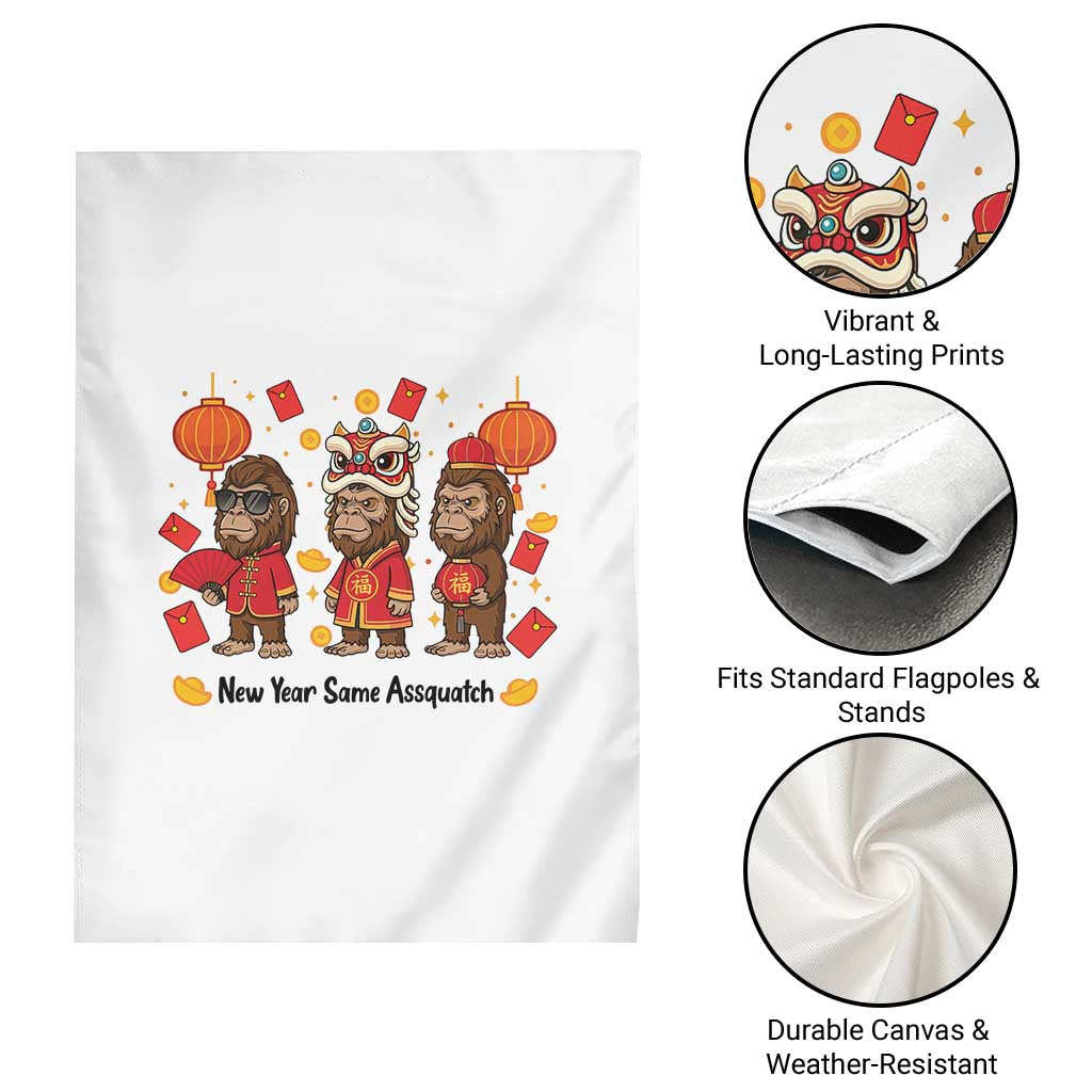 Funny New Year Same Assquatch Garden Flag Bigfoot Lover TS12 Print Your Wear