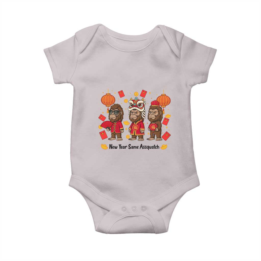 Funny New Year Same Assquatch Baby Onesie Bigfoot Lover TS12 Ice Gray Print Your Wear