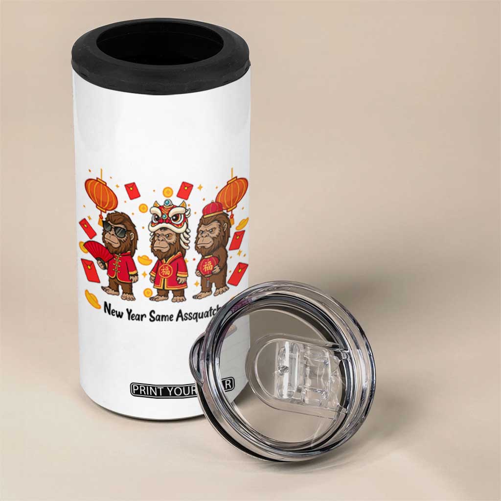 Funny New Year Same Assquatch 4 in 1 Can Cooler Tumbler Bigfoot Lover TS12 Print Your Wear