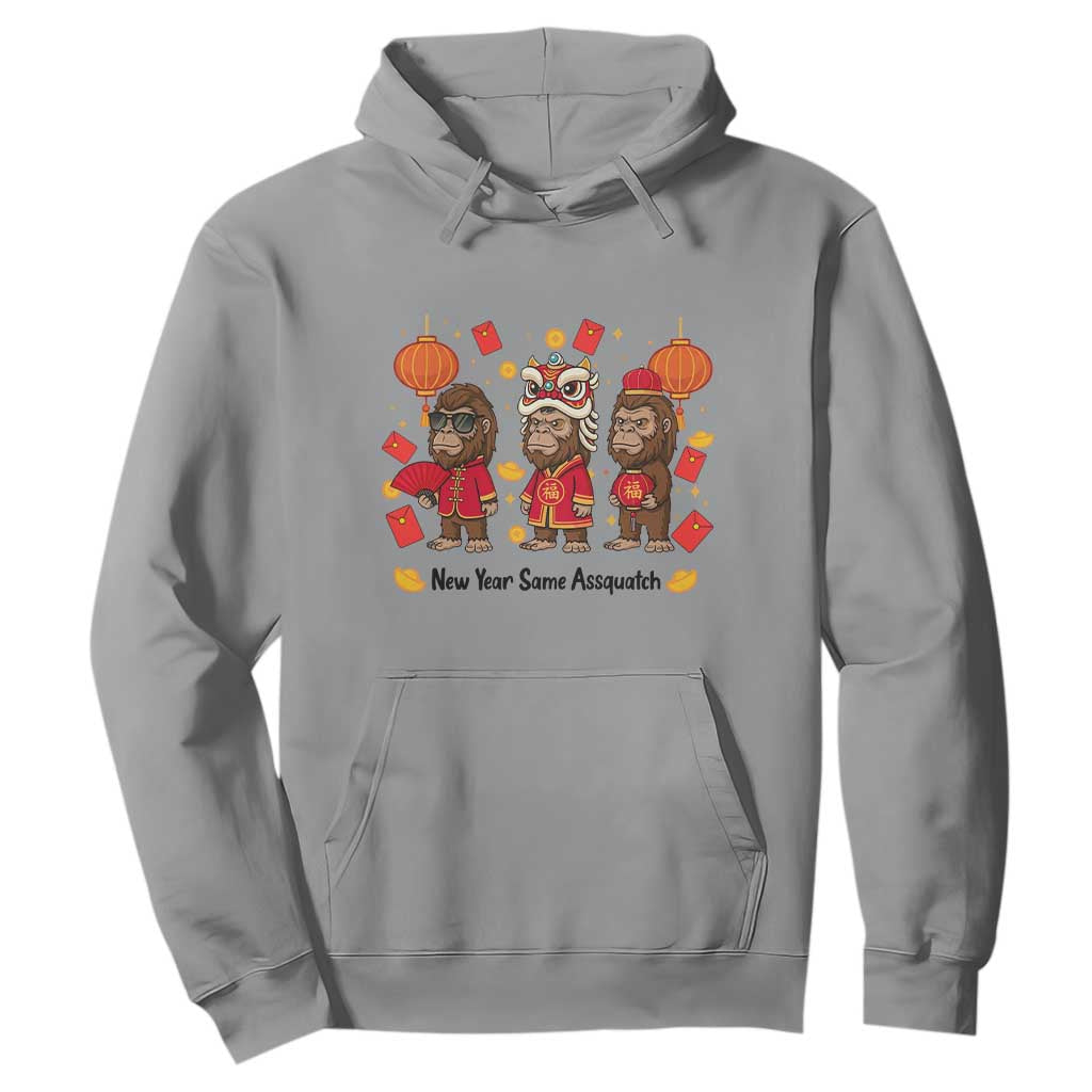 Funny New Year Same Assquatch Hoodie Bigfoot Lover TS12 Sport Gray Print Your Wear
