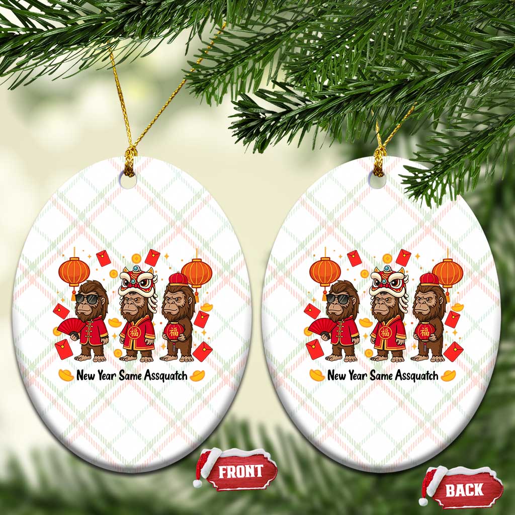 Funny New Year Same Assquatch Ceramic Ornament Bigfoot Lover TS12 Print Your Wear