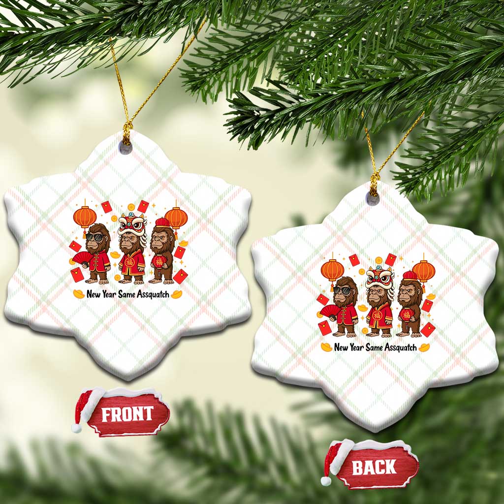 Funny New Year Same Assquatch Ceramic Ornament Bigfoot Lover TS12 Print Your Wear