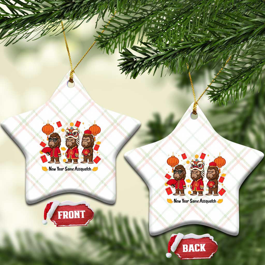 Funny New Year Same Assquatch Ceramic Ornament Bigfoot Lover TS12 Print Your Wear