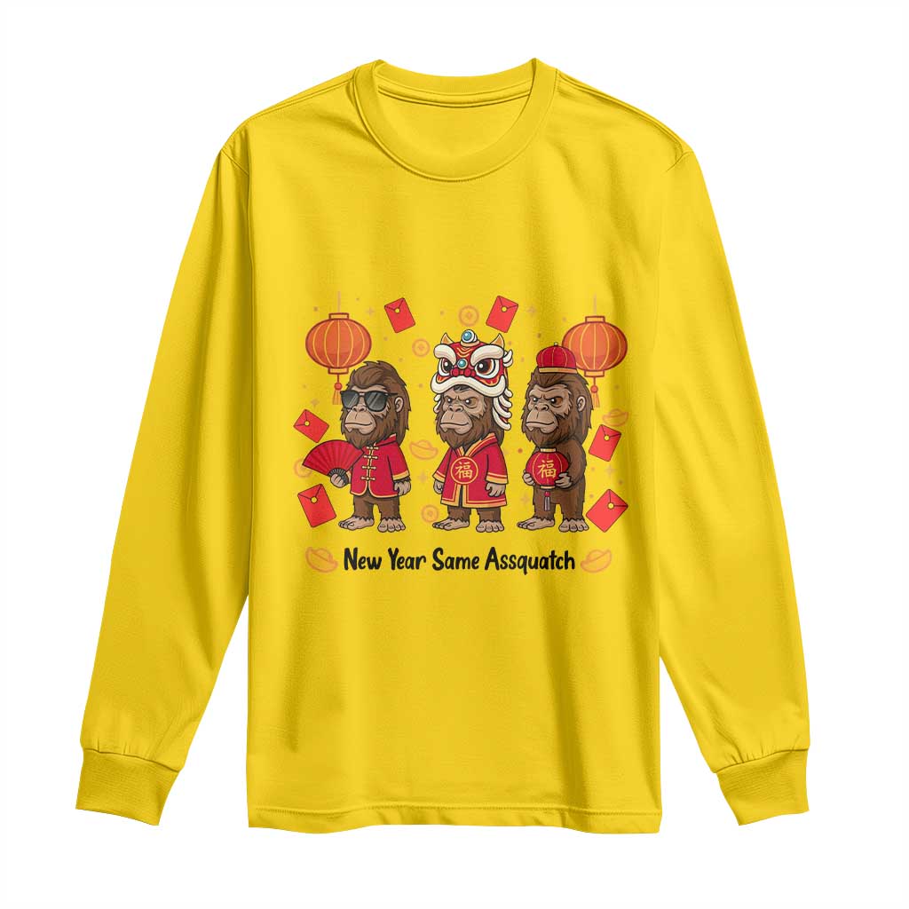 Funny New Year Same Assquatch Long Sleeve Shirt Bigfoot Lover TS12 Daisy Print Your Wear