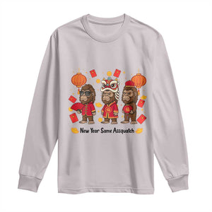 Funny New Year Same Assquatch Long Sleeve Shirt Bigfoot Lover TS12 Ice Gray Print Your Wear