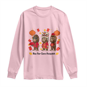Funny New Year Same Assquatch Long Sleeve Shirt Bigfoot Lover TS12 Light Pink Print Your Wear