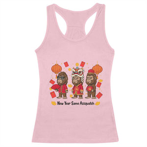 Funny New Year Same Assquatch Racerback Tank Top Bigfoot Lover TS12 Light Pink Print Your Wear