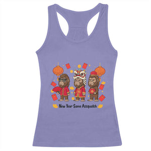 Funny New Year Same Assquatch Racerback Tank Top Bigfoot Lover TS12 Violet Print Your Wear