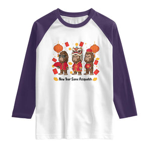 Funny New Year Same Assquatch Raglan Shirt Bigfoot Lover TS12 White Purple Print Your Wear