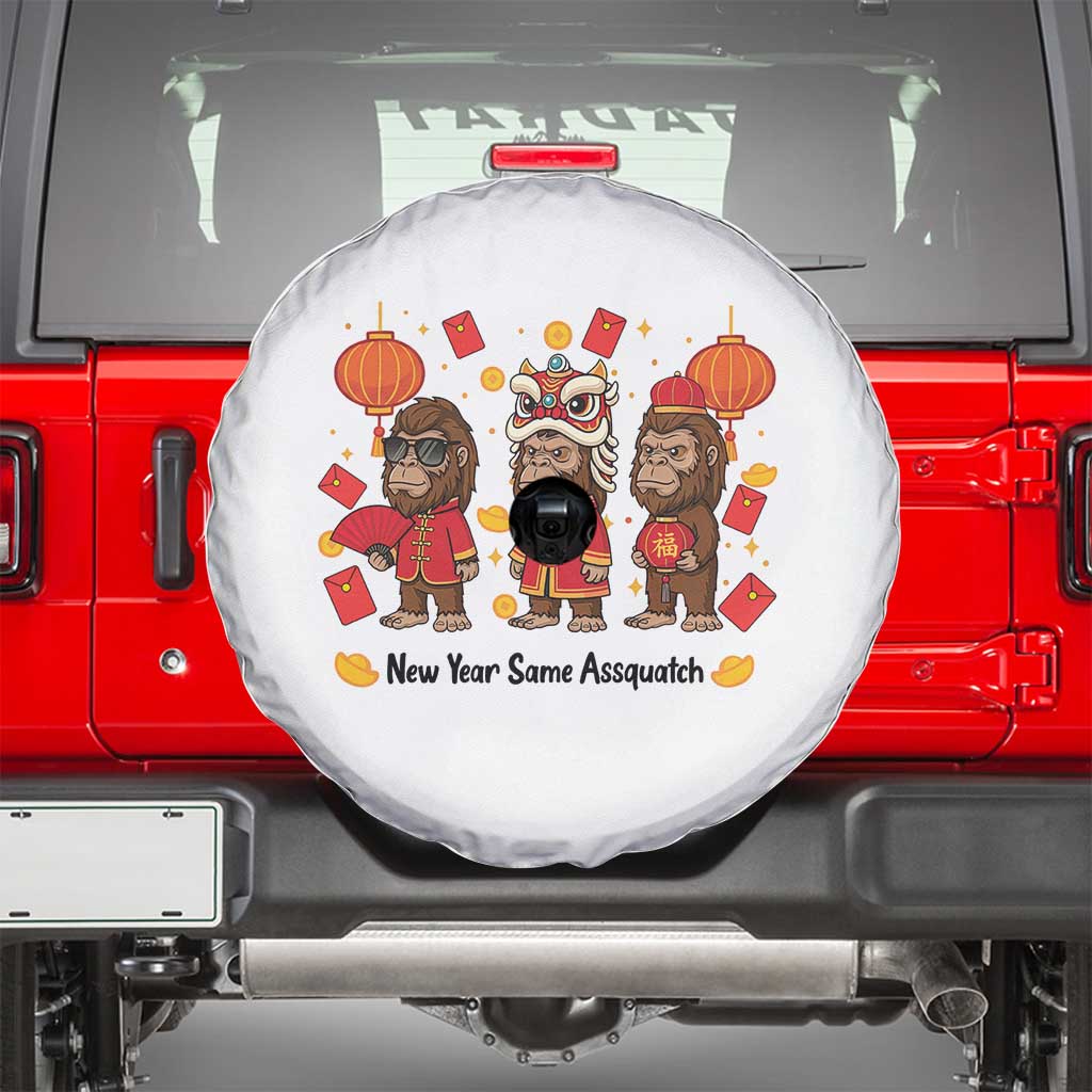 Funny New Year Same Assquatch Spare Tire Cover Bigfoot Lover TS12 White Print Your Wear