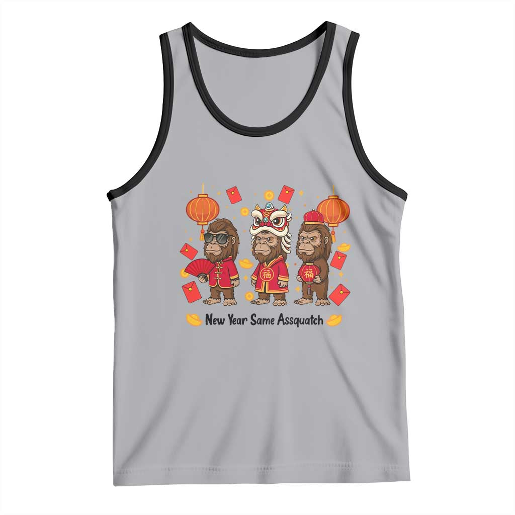 Funny New Year Same Assquatch Tank Top Bigfoot Lover TS12 Athletic Heather Black Print Your Wear